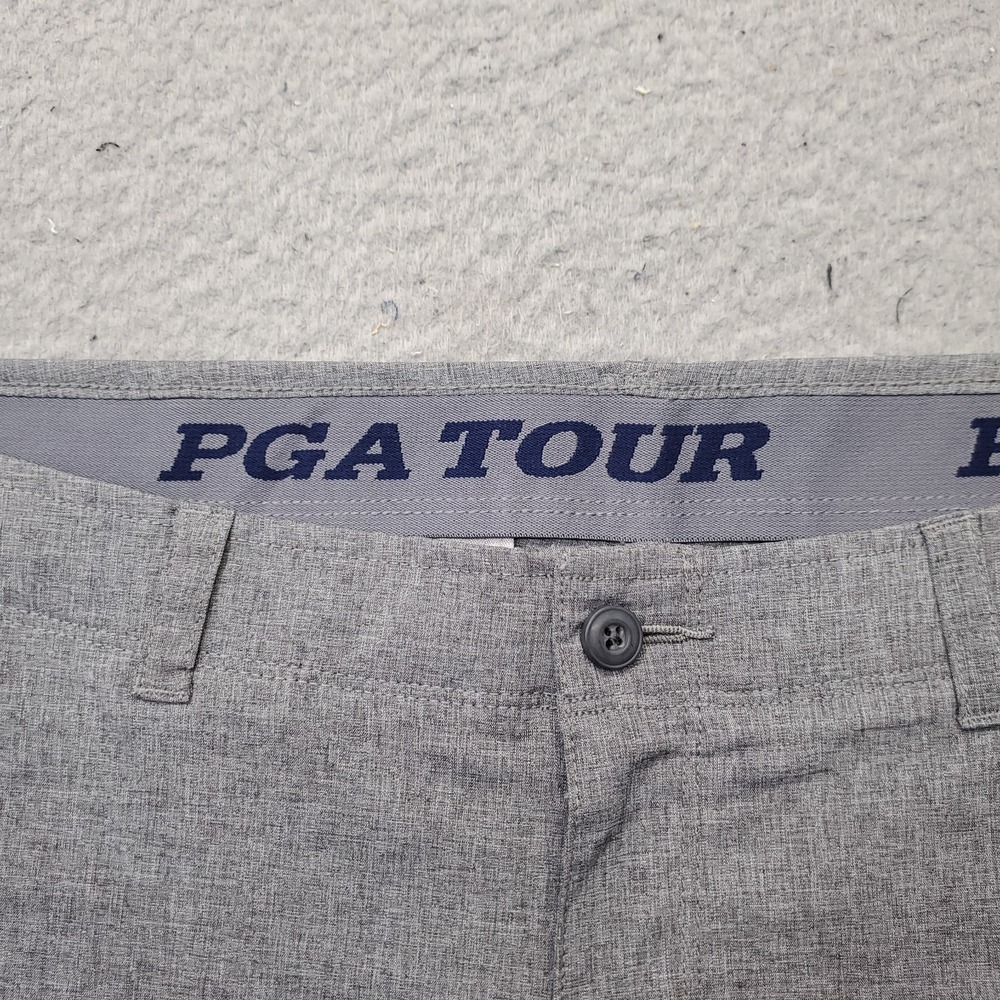 PGA Tour Golf Shorts Mens 34 Gray Performance Stretch Slash Pockets Outdoor - Picture 6 of 9